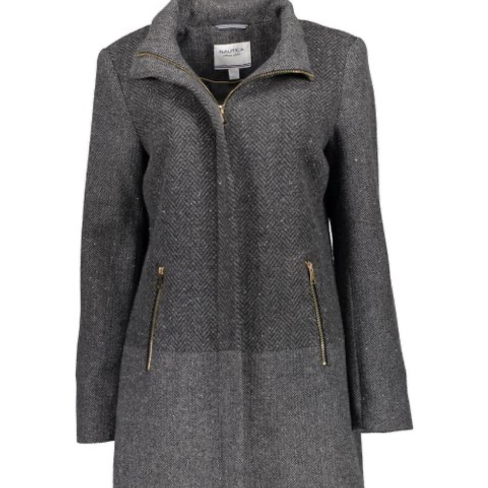 Nautica Women’s Herringbone Wool Winter Jacket Size S 🧥 🖤